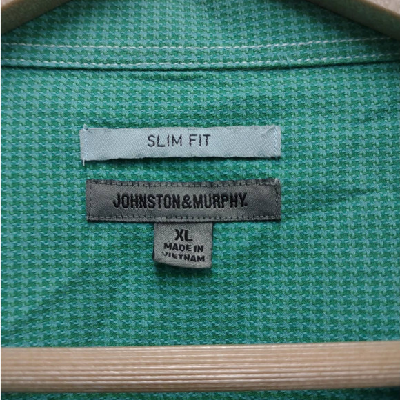 Johnston & Murphy Green Slim Fit Cotton Button Front Men's Size XL - Picture 5 of 9